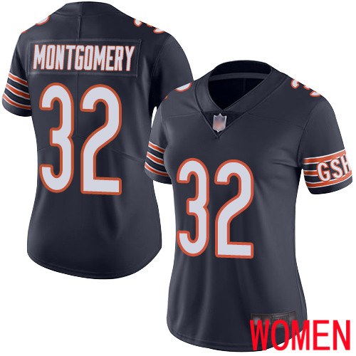 Chicago Bears Limited Navy Blue Women David Montgomery Home Jersey NFL Football 32 Vapor Untouchable